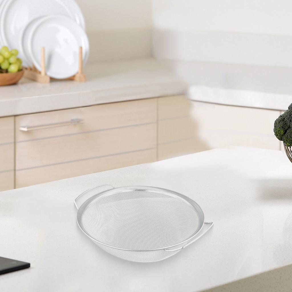 Easy To Clean Double Handle Fine Mesh Strainer Basket Stainless Steel