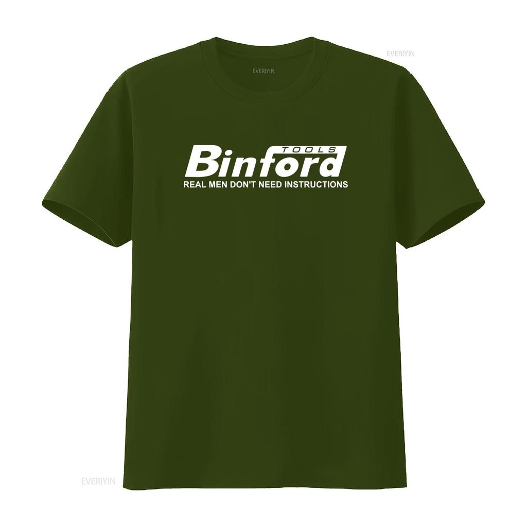 Mens Binford Tools T Shirt Real Men Dont Need Instructions Print Up To 5XL Vintage Washed Casual Soft Top For Everyday Wear