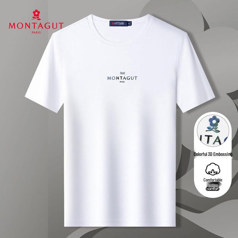 MONTAGUT Men s Cotton Blend Casual Round Neck T-Shirt 50
