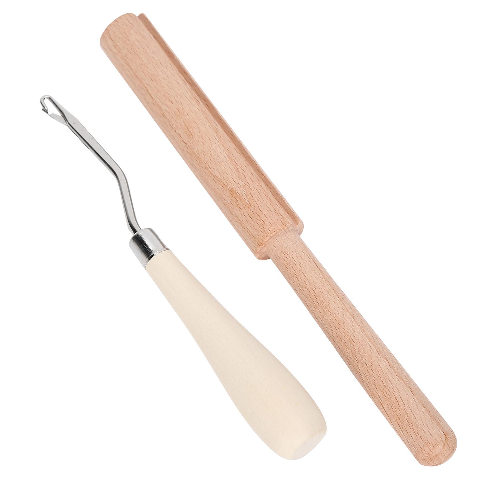 

Изогнутый крючок для ковровой вышивки DIY ручной работы, игла для вязания крючком, деревянный набор для обрезки ниток