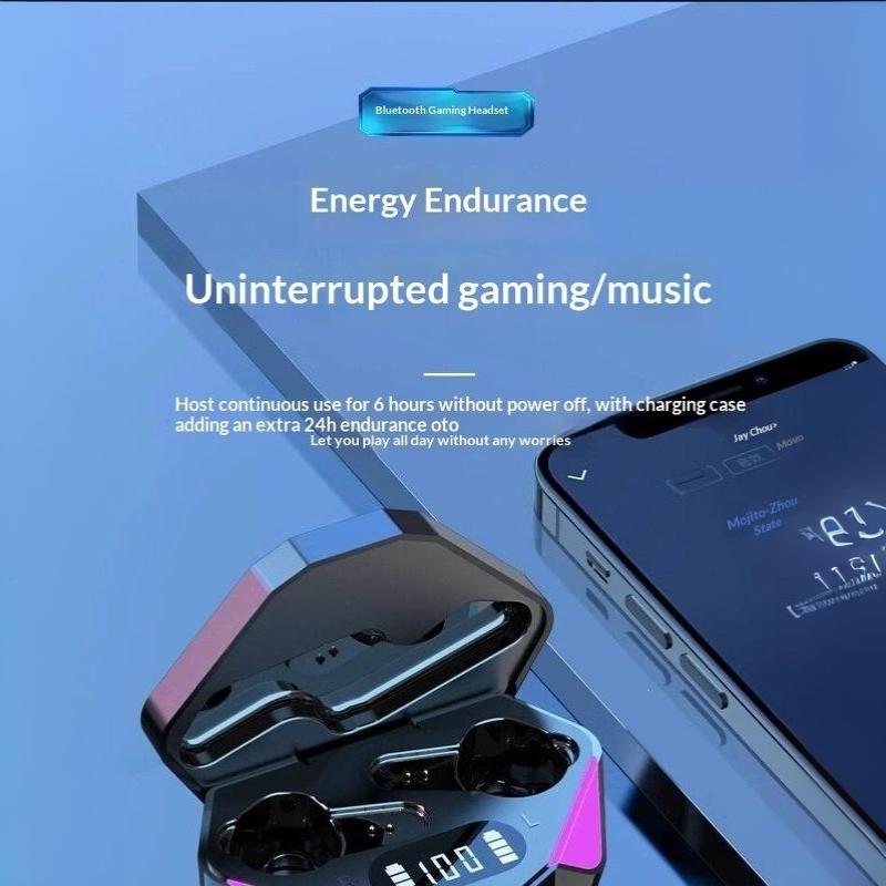 Wireless Gaming Earbuds Low Latency HD Mic RGB Light HiFi Sound For E Sports Mobile Gaming