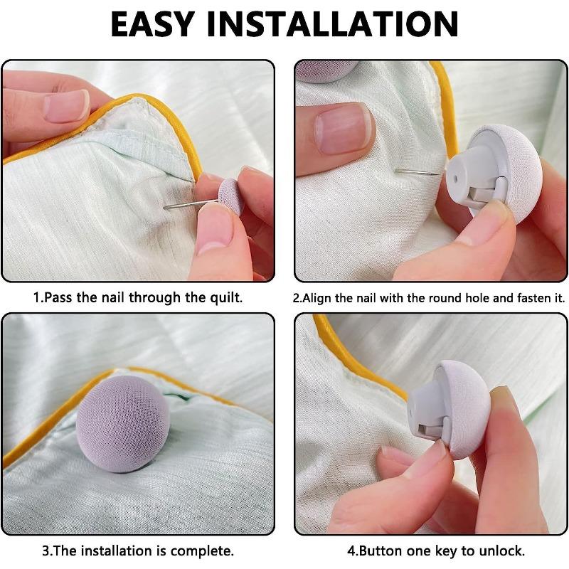 30Pcs BedSheet Quilt Clip Anti-Slip Blanket Buckles Duvet Cover Fastener Clip One Key To Unlock Quilt Holder Fixator Grippers