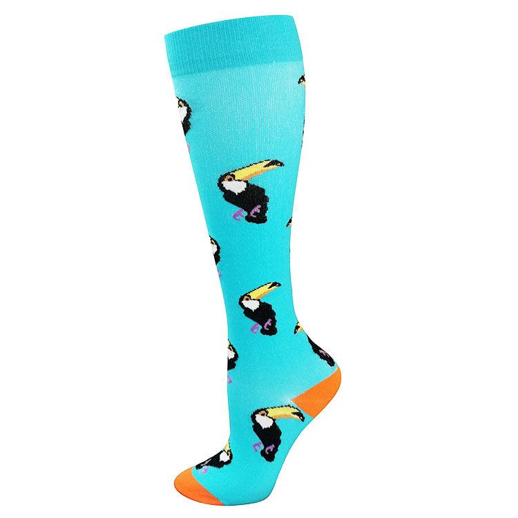 Compression Socks Outdoor Riding Elastic Sports Banana Pear Cartoon Cherry Dog Cat Toucan Stockings Pressure Compress