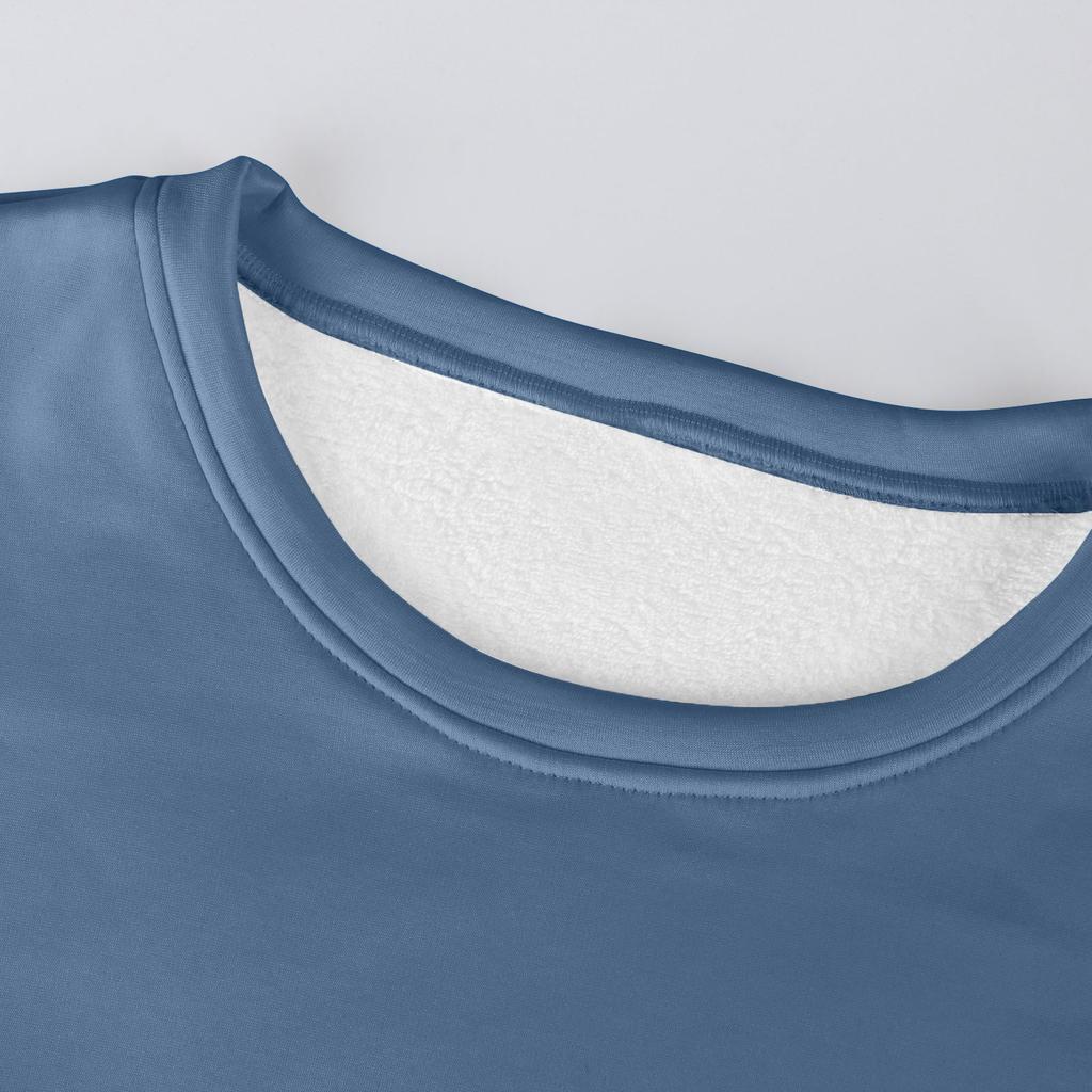 Dame Casual Mote Rundhals Genser Vinter Ensfarget Plysj Genser