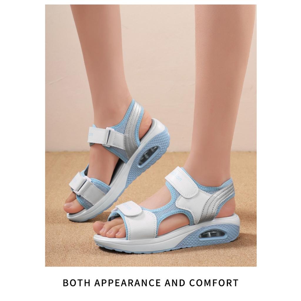 Air Cushioned Sports Sandals, Women's Summer Breathable and Shock-absorbing Fashionable Beach Shoes, Lightweight and Casual Sandals for Outdoor Wear
