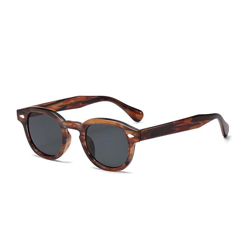 2025 Korean Style Black Oval Frame Sunglasses with High-end UV Protection