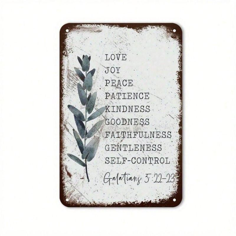 Metal Wall Art 2D Spirit Fruit Metal Sign Christian Bible Verse Home Decor