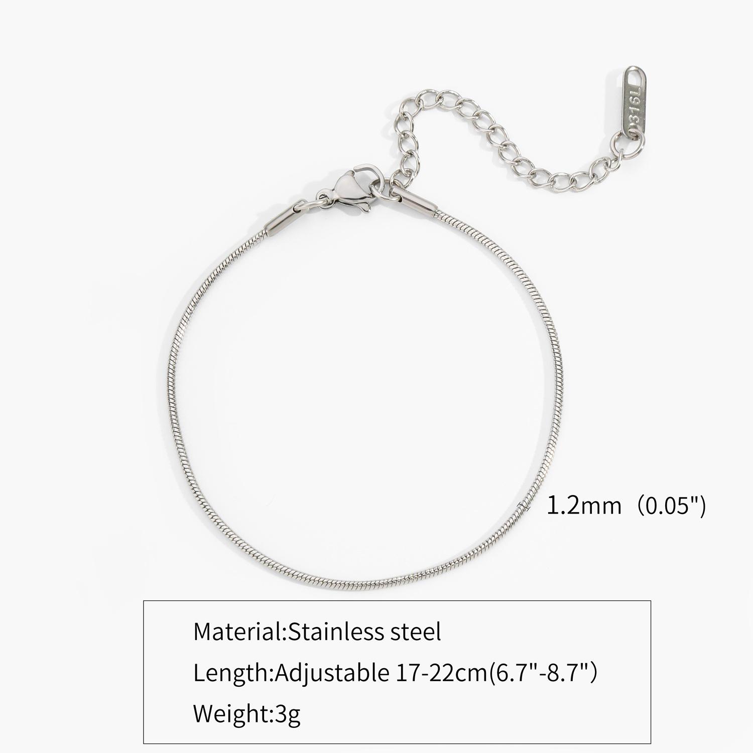 

Stainless Steel Silver Color Men Snake Bone Chain Bracelet Simple Non-Fading Open Bracelet For Women Fashion Hip Hop Jewelry