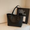 Simple Solid Color Large Capacity Women Tote Bags High End Fashi Soft Leather Shoulder Bag Vintage Travel Commuting Handbags