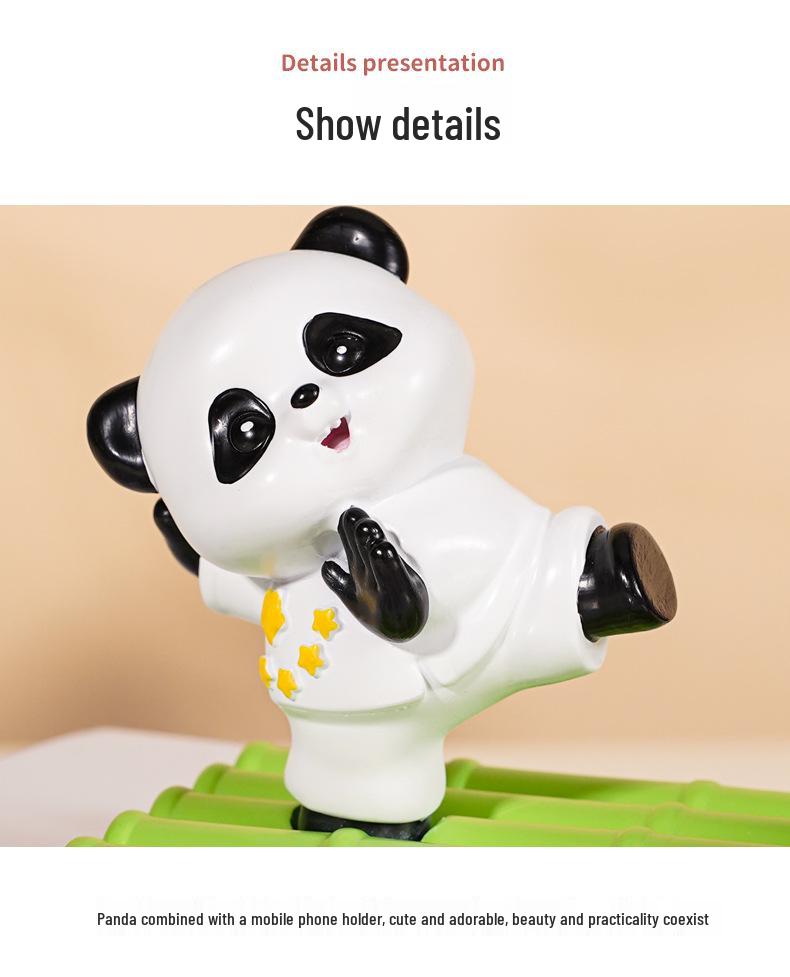 Kung Fu Panda Phone & Tablet Holder: Creative Resin Desktop Stand & Ornament