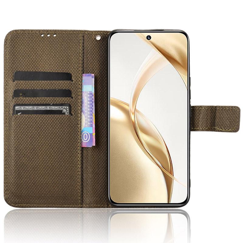 For Honor 200 5G Protective Case Diamond Texture Leather Phone Cover with Wallet