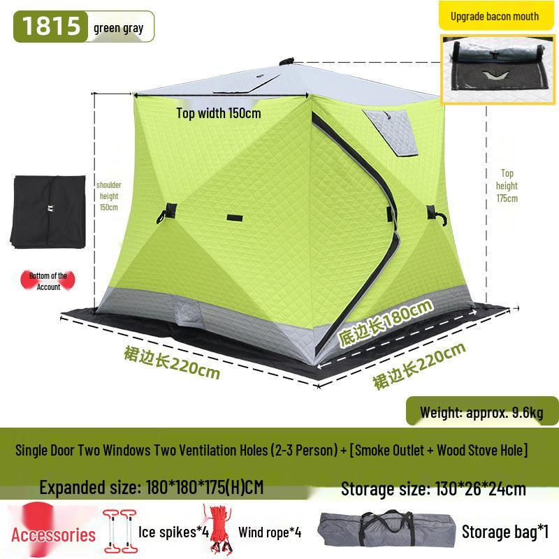 Winter Fishing Tent: Thickened, Cold-Proof, Windproof, Cotton Insulated for Outdoor Camping.