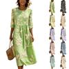 Γυναικείο Vintage Μίντι Φόρεμα Boho με Φλοράλ Print και Στρογγυλή Λαιμόκοψη για Καθημερινή Χρήση
