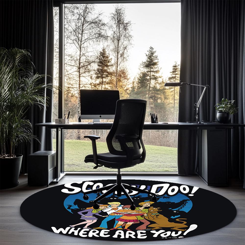 Scooby-Doo Bedrukte Ronde Vloerkleed Tapijt Stoelkussen Vloerkleed Entree Deurmatten, voor Kantoorstoel Woonkamer Slaapkamer Keuken.