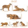 TOYMANY 6-Piece Tiger Figure Set, Animal Figures, Tiger Toys, Wild Animal Models, Parent-Child Friendly, Home Decor, Realistic Models, Popular Toys,