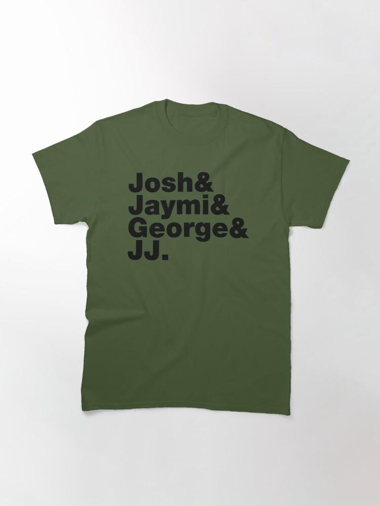 Westlife Josh _amp_ Jaymi _amp_ George _amp_ JJ (black Writing) Fitted Classic T-Shirt