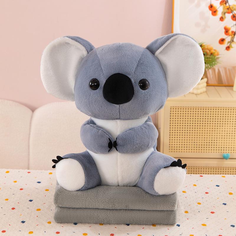 

Koala Plush Pillow & Quilt: 2-in-1 Office Car Nap & Waist Support Essential 40*45cm 0.6kg