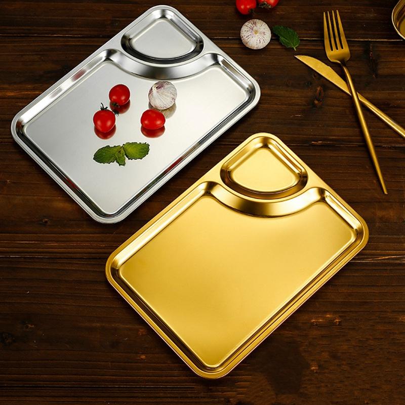 Obstknödel Snack Essigschale Lebensmittelgeschirr Behälter Koreanisches Goldgeschirr Rechteckiges Saucendiptablett aus Edelstahl