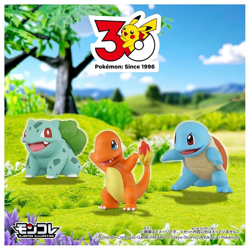 TAKARA TOMY Pokémon 30th Anniversary MonColle Journey 3-Pokémon Set Kanto Region