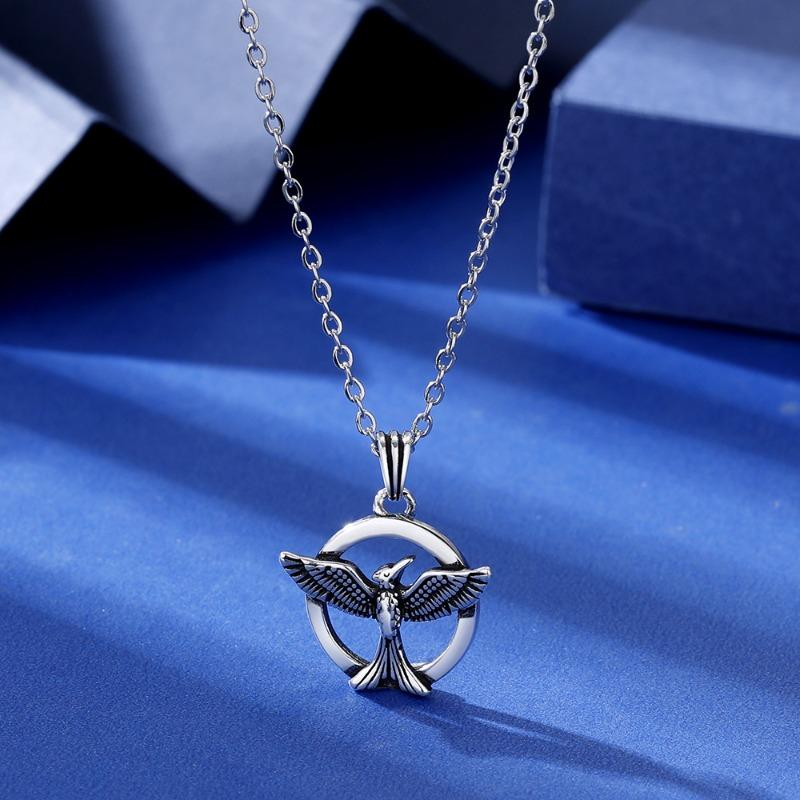 Collier Mockingjay des Hunger Games - Collier hip hop pour hommes européens et américains style punk pendentif en métal