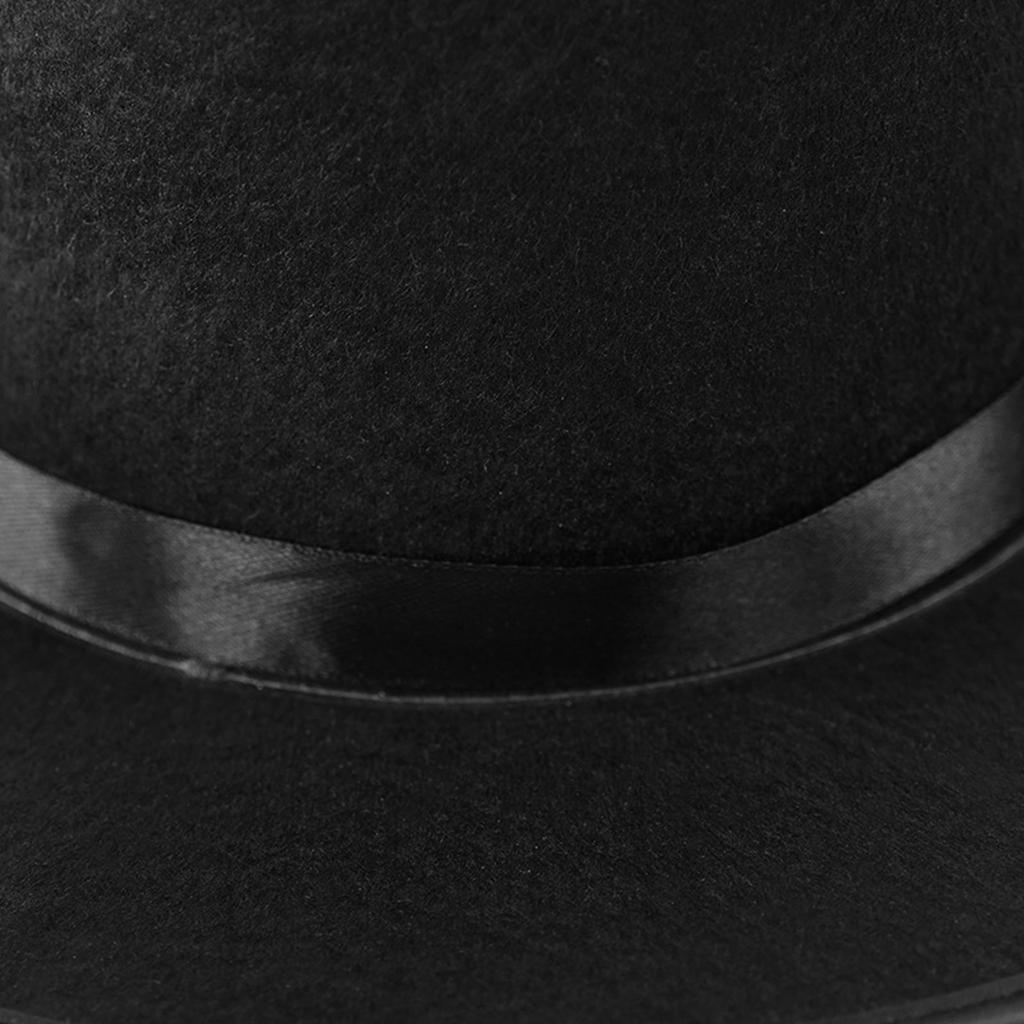 Vintage Black Top Hat Satins Ribbon Belt Caroler Snowman Costume Accessory for Adults and Teens Formal Occasion