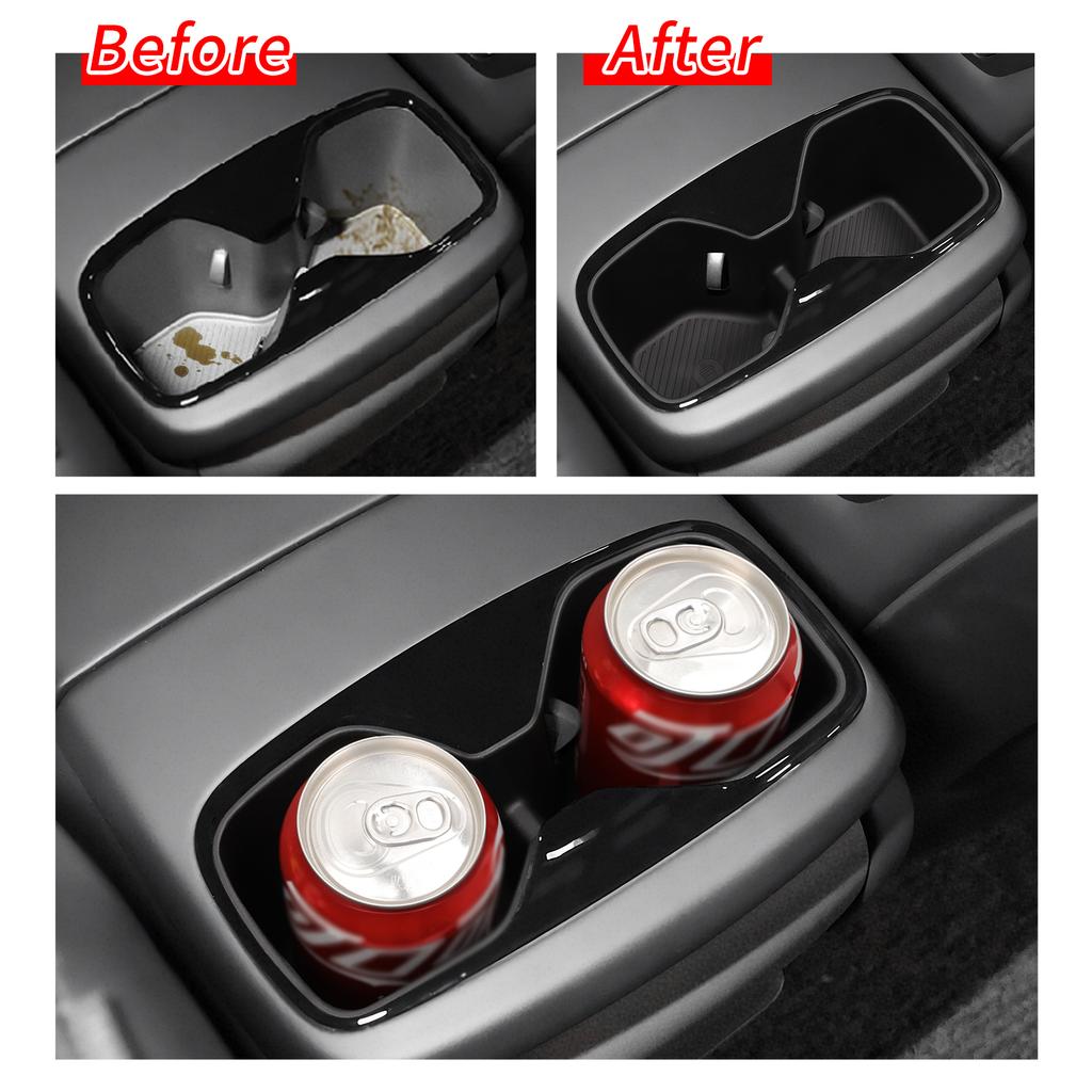 Car Cup Holder for Kia EV9 2025-2026 Cup Tray TPE Tidying Armrest Storage Box Rear Shock-Absorbing Interior Accessories