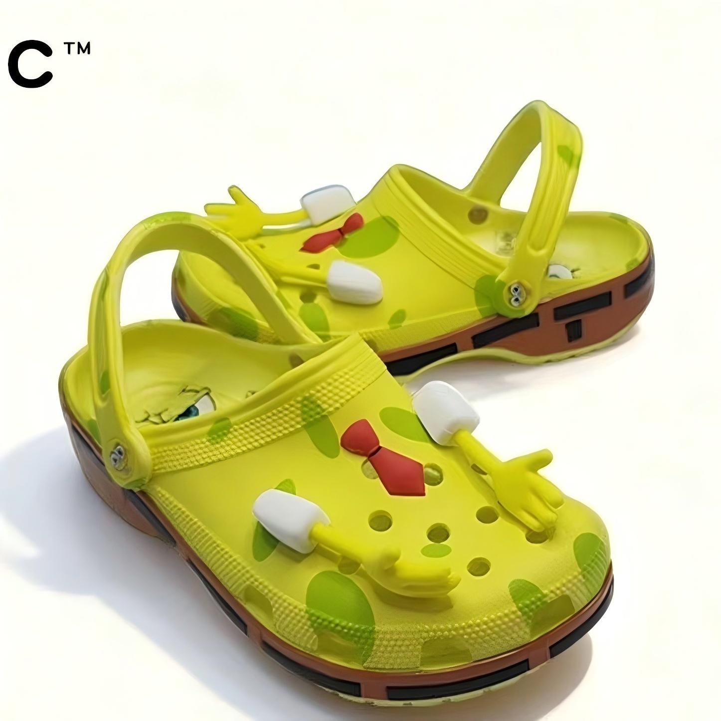 

Crocs Classic Губка Боб Квадратные Штаны Детская Обувь Унисекс Шлепанцы 36-37(M4W6) зелёный