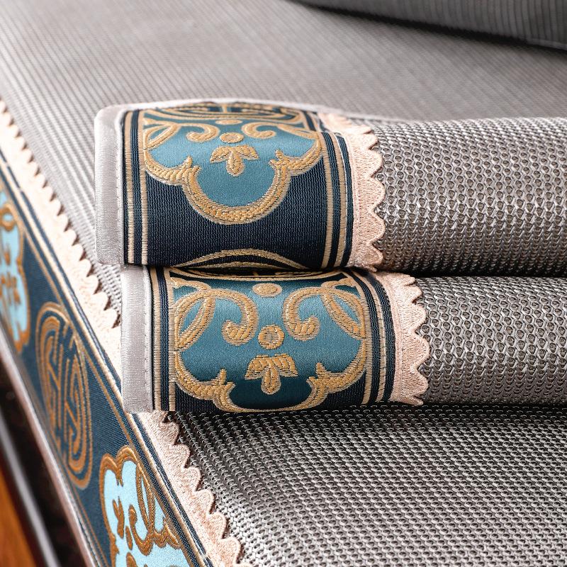 Summer Ice Silk Non-Slip High-End Combination Solid Wood Sofa Seat Cover Cover Backrest Towel