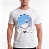 Re Zero Rem No Background Tshirt Summer Casual Cotton Tee Oversized Streetwear Tops Vintage Graphic Print 100 Cotton