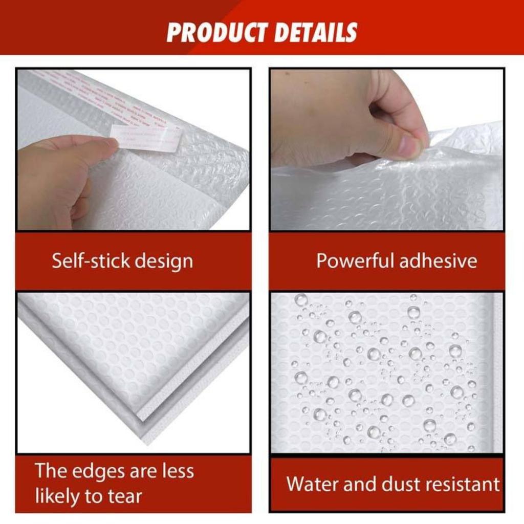 12-25 Pack Bubble Mailers Shockproof - Self-Seal Lightweight Padded Envelopes for Safe Shipping Jewelry, Phones, Gifts & Fragile Items