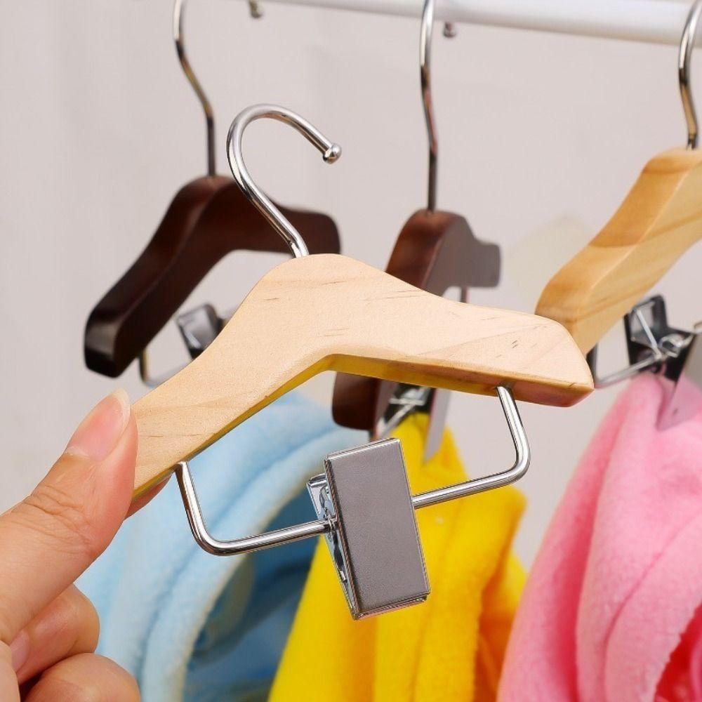 with Clip Kids Hanger Solid Wood Mini Hanger New Coat Hanging Rack