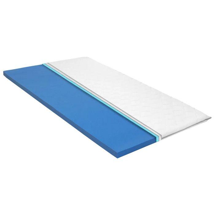 Sur-matelas - vidaXL - Mousse à mémoire de forme - 120x200 cm - Housse lavable - Confort optimal