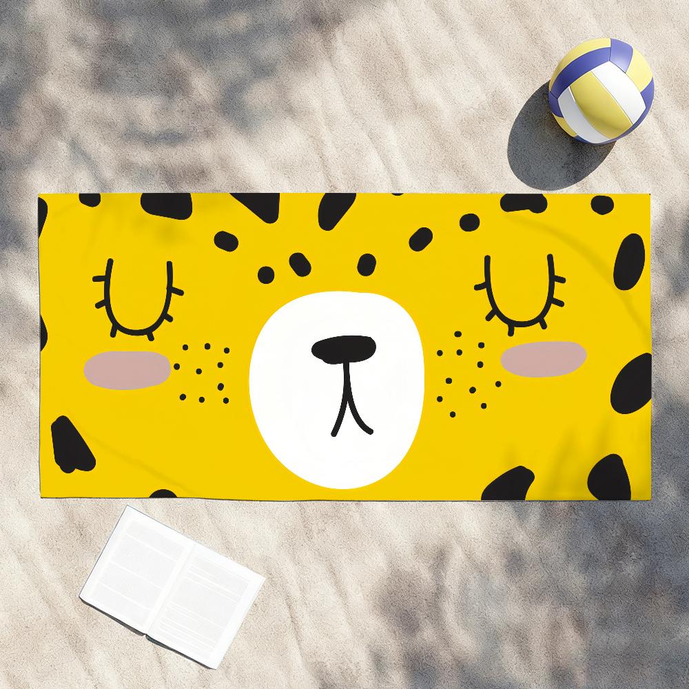 Nordic Cute Tiger Expression Towel Shower Sauna Travel Spa Quick Dry Gym Accessories Soft Large Beach Towels