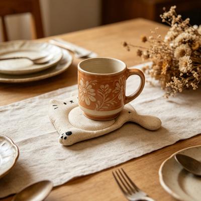 Cat Paw Coaster, Cute Animal Drink Coasters, Heat Insulation Mat for Coffee Cups, Absorbent Table Mat for Home Kitchen