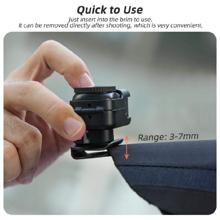 Shockproof ABS Camera Hat Clip Mount Adjustable Angle Adjustment For OsmoNano Camera Hat Clip Quick Release Buckle