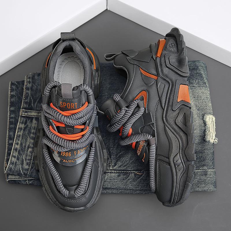 

Осенняя модная повседневная обувь на толстой подошве, нескользящие дышащие мужские кроссовки, модная универсальная и удобная обувь для спорта на открытом воздухе 45 серый