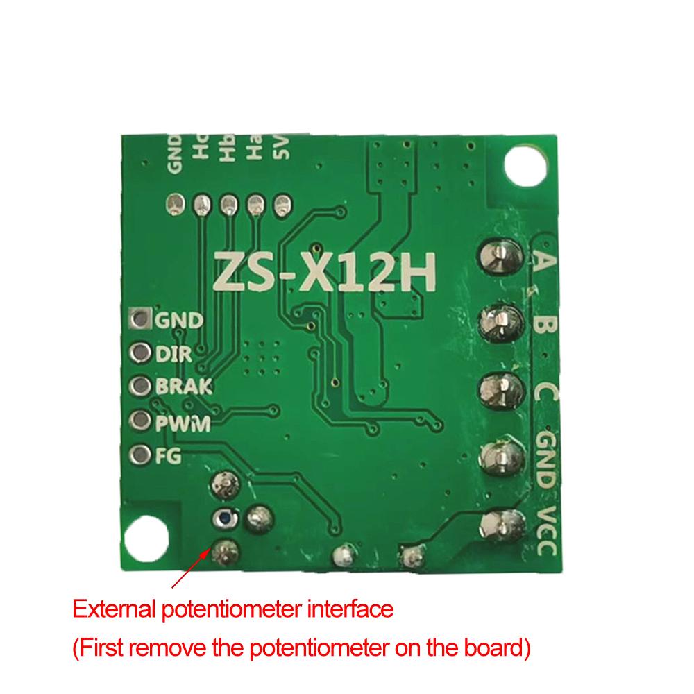 ZS-X12H 3-phase Brushless Motor Speed Controller Motor Board Driver Module with Hall Lead-out Cable Potentiometer DC 6-28V
