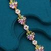 Gold Plared Multicolor Zirconia Bracelet Wedding Jewelry For Women Party Gift