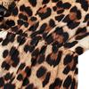 ZANZEA Women Casual Playful Leopard Print Front Tie Puff Sleeve Mini Dress