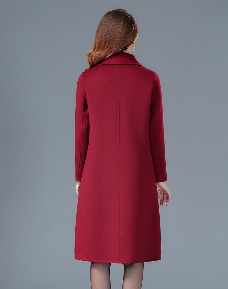 Doppelseitiger Wollmantel für Damen - Herbstkollektion 2026, Eleganter Slim Fit für Mütter mittleren Alters