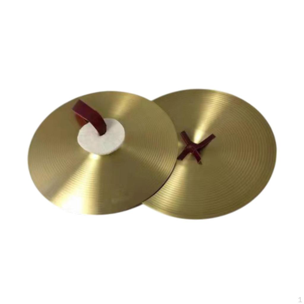 2 Pieces Crash Cymbals Musical Instrument for Drum Set Sturdy Traditional Hand Cymbal Alloy