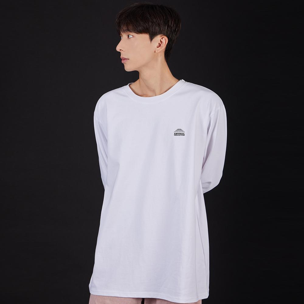 ASTRAL PROJECTION Signature Logo Oversized Long Sleeve T-Shirt_White