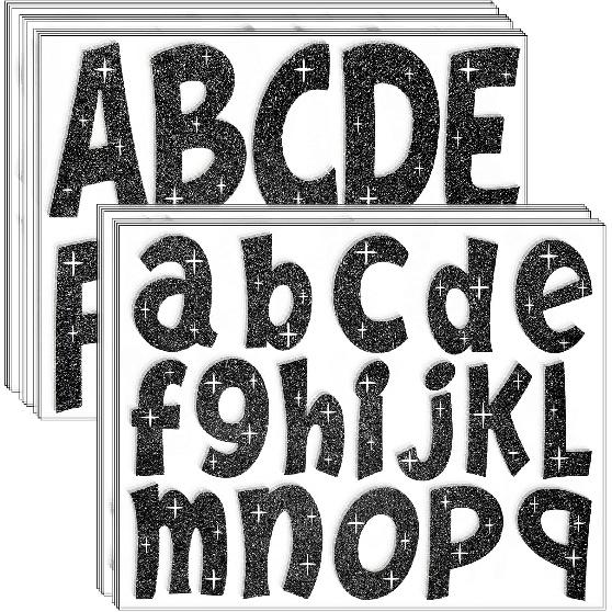 260 PCS Bulletin Board Letters 4 Inch Glitter Large Sticker Letters for Bulletin Board Self-Adhesive Alphabet Poster Board Letter for Classroom Home