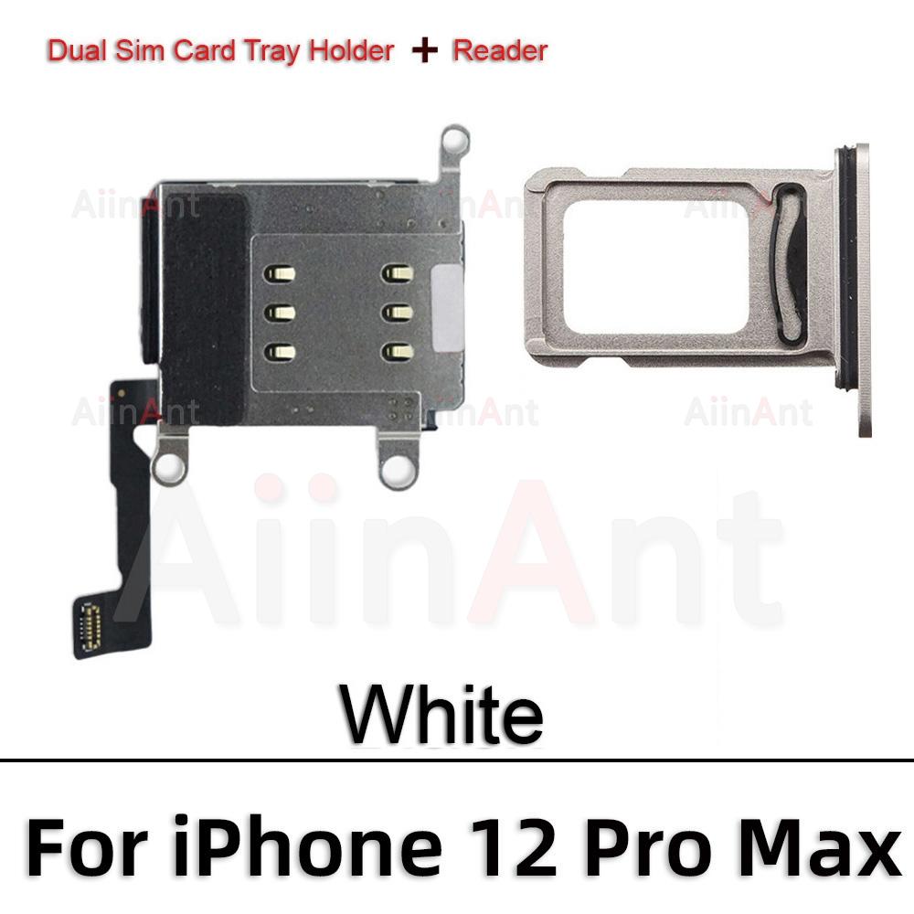 AiinAnt Double Dual Sim Card Reader Holder Adapter Connector Flex Cable For iPhone XR 11 12 13 Pro Max Phone Parts
