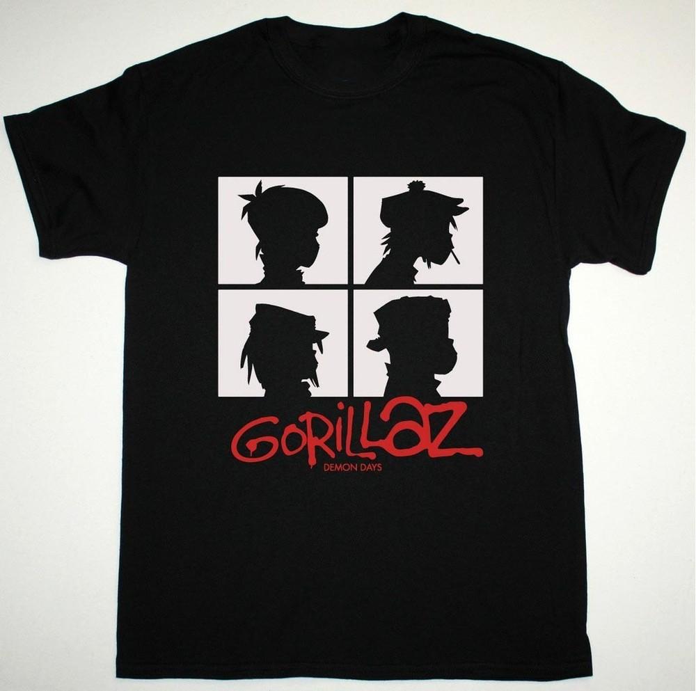 

VTG GORILLAZ BAND DEMON DAYS Heavy Cotton Black S-5XL T Shirt For Fans BT508 Unisex T-Shirt XXXL