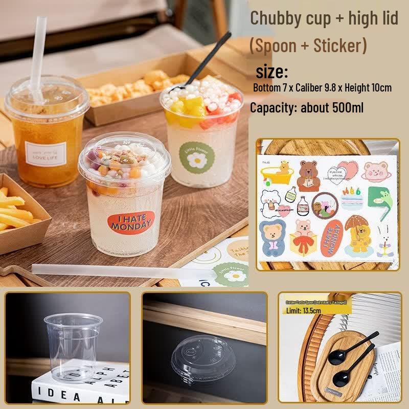 Thickened Disposable Dessert Cup & Bowl Set