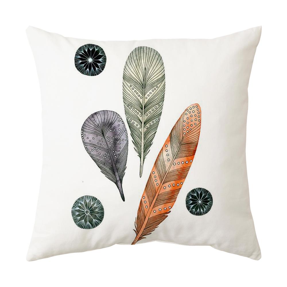 Pillow Cover Short Plush Ins Leaf Combination Pillow Home Sofa Cushion Cushion Cover Bedside Pillow