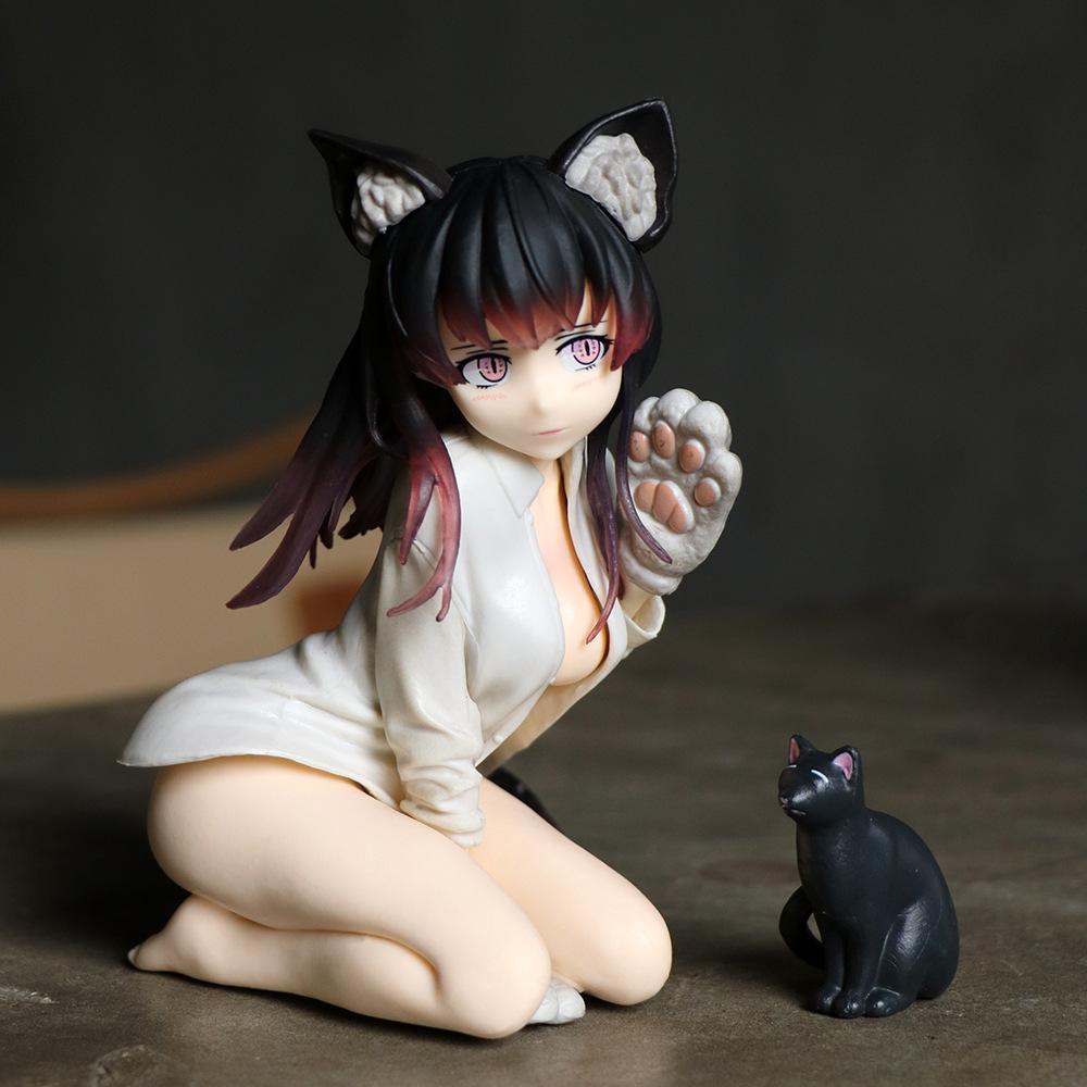 

Аниме Девушка-кошка Миа Фигурка Девушка-кошка Мия ПВХ Фигурки Коллекционная модель игрушки куклы