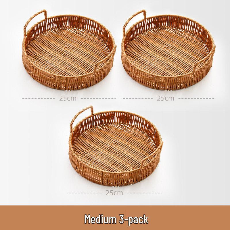 Hand-Woven Bamboo Serving Baskets (Set of 3)