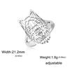 My Shape Punk Hollow Wolf Ring for Men Viking Fenrir Wolf Stainless Steel Adjustable Animal Head Finger Rings Fashion Jewelry